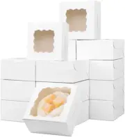 Gift Candy Cupcake Box, 50 Pcs Pastry Bakery Boxes Cookie Boxes Bakery Boxes Cak