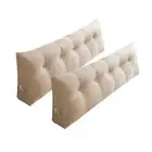 SOGA 2X Beige Triangular Wedge Bed Pillow Headboard Tatami Cushion Decor 150cm