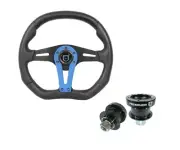 Pro Armor Force Aluminum 13.5" Steering Wheel Blue Quick Release Hub RZR X3