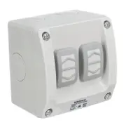 Clipsal WS226/2-RG - Double Weatherproof Switch 16amp IP66