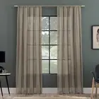 Clean Window Subtle Foliage Sheer Curtain Panel, 50" x 96", Mushroom