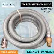 KASA 10m 1.5" Fire Fighting Water Pump Hose High Pressure Foot Valve Safety Pins