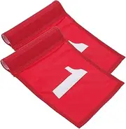 KOMBIUDA Numbered Golfing Flags 2 Pack Portable Practice Flags Nylon Fade Resistant for Course Supplies