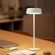 Shenzhi Tech Ambient LED Table Lamp, USB Rechargeable Desk Lamp, Touch Controlled Dimmable Indoor Night Light for Home Decor Bedside Room Restaurant (White)