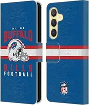 Head Case Designs Officially Licensed NFL Helmet Typography Buffalo Bills Graphics Leather Book Wallet Case Cover Compatible with Samsung Galaxy S24 5G