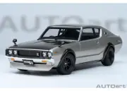New AUTOART NISSAN SKYLINE 2000 GTR COUPE 1973 1:18 Model Car SILVER 77477 KidBX