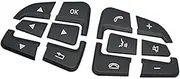 Pizgear Button Sticker Car Styling Steering Wheel Button Covers Trim Stickers, for Mercedes, for Benz, for GLC X253 2015 2016 2017 2018 car Steering Wheel Switch kit(Black)