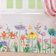 Summer Flower Grass Removable Wall Stickers