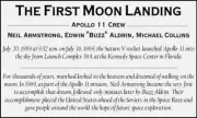Moon Landing Armstrong Aldrin Custom Laser Engraved 3 x 5 inch Plaque FREE SHIP