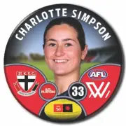AFLW S9 St Kilda Football Club - SIMPSON, Charlotte