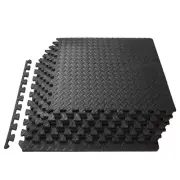 Exercise Puzzle Mat Black 24 In. X 24 In. X 0.5 In. EVA Foam Interlocking Anti-F