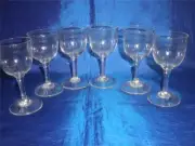 RETRO 24% LEAD BOHEMIA CRYSTAL SHERRY PORT GLASSES X 6 CZECHOSLOVAKIA NEW