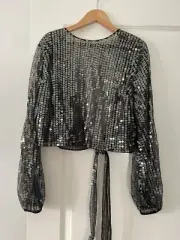 Asos Top/balero BNWT Sequence All Over Size 18 Balloons Long Sleeve