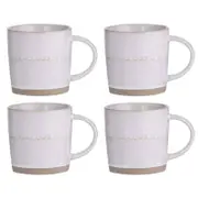 4PK Ladelle Cameo Stoneware 9cm/370ml Mug/Cup - Ivory