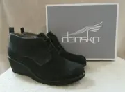 DANSKO Cadee Nubuck Leather Black Boots Bootie Shoes US 8.5 - 9 M EUR 39 NWB