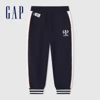 在飛比找momo購物網優惠-【GAP】男幼童裝 Logo印花束口鬆緊褲-海軍藍(4063