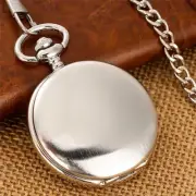 Silver Tone Automatic Pocket Watch with Chain Fob Watches for Men Luxury Gifts