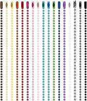 Lusofie 100PCS of Colorful Ball Chain Necklace,Metal Hanging Chains Metal Ball Chain with Connectors 2.4mm Iron Ball Chain Keychains DIY Necklace Jewelry Making Hanging Ornament Craft