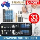 33pcs Drawing Sketch Set Charcoal Pencil Eraser Graphite Art Craft Sketching Kit