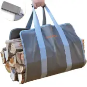 Wood Carrier for Firewood with Handles, Foldable 16oz Canvas Firewood Sling B...