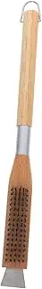 Stainless Steel Pizza Brush Wire Brush for Pizza Stone Cleaning BBQ and Oven Maintenance Tool Wood Handle for Comfort Essential Kitchen Accessory