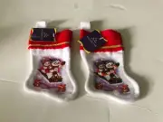 2 Snowman 7" Mini Stockings 2 Snowmen on each Stocking NEW NWT