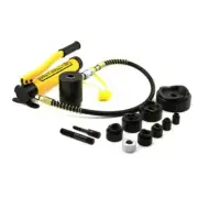 15T Hole Punch Tool Kit 10 Dies 1/2" to 4" Driver Hydraulic Knockout Metal Case