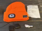 Brand New Orange Bluetooth Rechargeable LED Hat/Sock-Hat Listen to Music