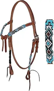 PRORIDER Horse Show Bridle Western Leather Headstall 79RT08HB
