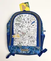 Crayola DIY Coloring Backpack Blue Sealife Ocean Fish Camouflage