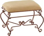 Shoe Shop Store Ottoman 14” W x 21” L x 18” Cushion Top Copper Bench Foot Rest