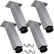 Metal Furniture Legs Aluminum Alloy Table Legs Sofa Feet Couch Legs Bathroom Cabinet Legs Bed TV Cabinet Reinforcement Height Adjustable 4 Pack,20cm/7.8in