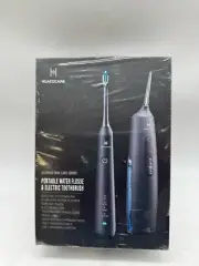 HUACOCARE 2-in-1 Water Dental Flosser & Electric Toothbrush Combo Kit - Black