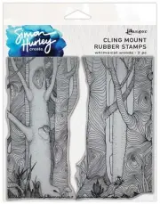 Simon Hurley create. Cling Mount Stamp 6"X6"-Whimsical Woods