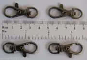 50 Gun METAL BLACK SWIVEL CLIPS / Snap Hooks ~ 1.5" long Clasps w/ lobster claw