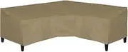 Easy-Going Patio V-Shaped Sectional Sofa Cover, Waterproof Outdoor Sectional Cover,Heavy Duty Garden Furniture Cover with Air Vent 100" L (on Each Side) x 33.5" D x 31" H, Camel