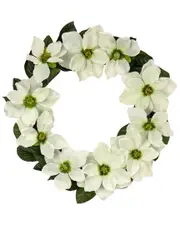 National Tree Company 24In Cream Magnolia Flowers Wreath