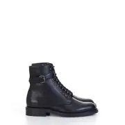 SAINT LAURENT 1290$ Army Boots With Strap In Black Smooth Leather