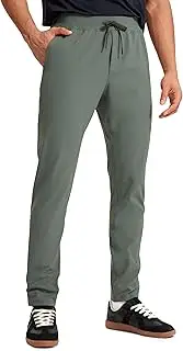 [CRZ YOGA] 4-Way Stretch Athletic Pants for Men 30" Workout Lounge Casual Work Jogger Pants with Zip Pocket