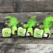 Quirky Kitty Avocado Toast Catnip Cat Play Toys w Feathers NEW 3 Packs Of 2