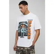 Mens White Oversized Post Malone License Printed T-Shirt