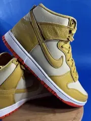 Men's Size 9.5 Nike Dunk High Retro Premium Wheat Team Gold Orange DV7215 700