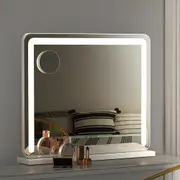 TOOLKISS Makeup Mirror 60x50cm Hollywood Vanity with LED Light – Adjustable Brightness & Color Temperature, Free Standing or Wall Mounted, 5X Magnifying Mirror, SAA-Approved