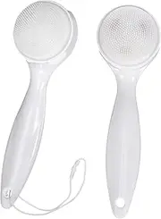 Healeved 2pcs Facial Cleansing Brush Manual Silicone Exfoliating Face Scrubber for Gentle Cleaning Scrubbing Handheld Design with Detachable Heads
