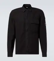 [C.P. Company] C.P. Company Lens cotton and linen overshirt UK 16 black