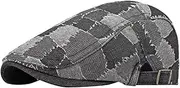 [Generic] Beret Hat Newsboy Cap Warm Casual Autumn Peaked Hat Cabbie Driving Hat Men Plaid Flat Cap for Golf Hiking Traveling Camping