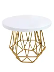 White & Gold Geomatric Shape Cake Stand Server Set Desert Platter for Party Use