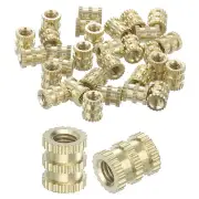Knurled Insert Nuts, 50Pcs M3 x 6mm(L) x 5mm(OD) Thread Printing Brass Nuts