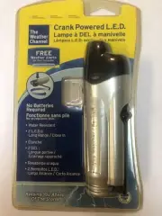 Small Hand Crank Powered Flashlight, Emergency LED THE WEATHER CHANNEL