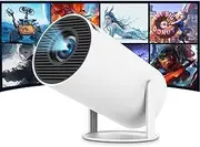 HY300 Pro Mini Portable Projector, Smart Projector Auto Horizontal Correction 720P, Brightness 160 ANSI Outdoor Movie Projector Compatible with Phone, Wi-Fi 6 Bluetooth 5.2 Android 11